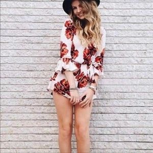 Free People All The Right Ruffles Floral Romper